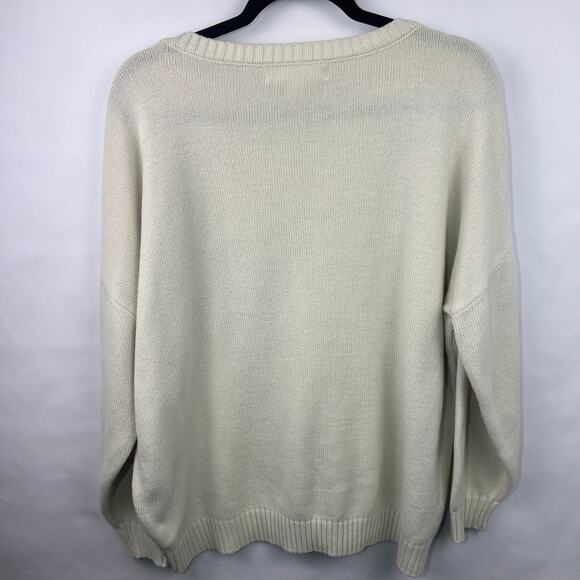 Saltwater Luxe Sun Sand Surf Sweater, Cream, 100% Acrylic Beach Coastal Pullover - Picture 8 of 14